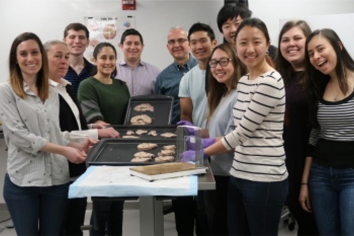 Diego Bohórquez, PhD, and lab members in the DIBS Brain Lab