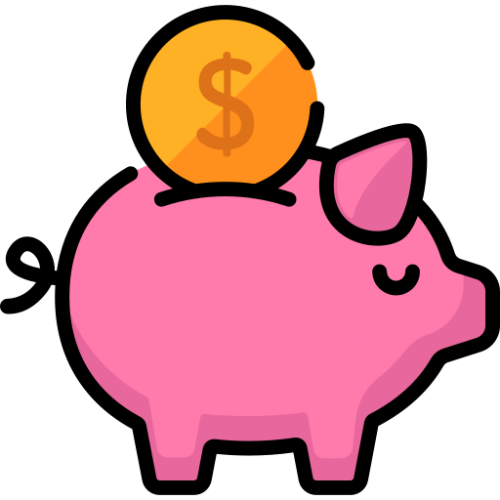 A cartoon piggy bank, designed by Freepik via Flaticon.com